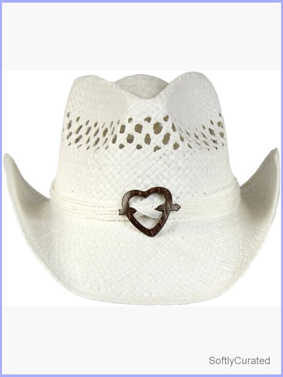 Straw Cowboy Hat with Beaded Trim, Shapeable Brim, UPF Sun Protection, main image 4